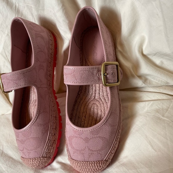 COACH Women's Courtney Mary Jane Signature "C" Espadrille Flats 5.5 - Picture 5 of 11